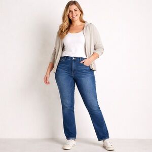 Wit & Wisdom Blue Straight Leg Jeans Size 16 Stretch Denim